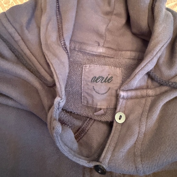 Aerie Button Henley Oversized Hoodie Sweatshirt - Picture 4 of 4